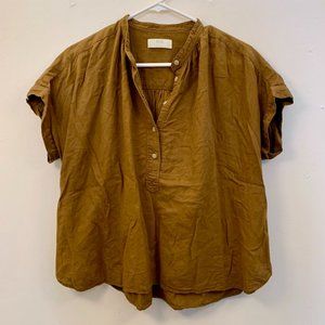 Uniqlo Size S Brown Linen Blouse